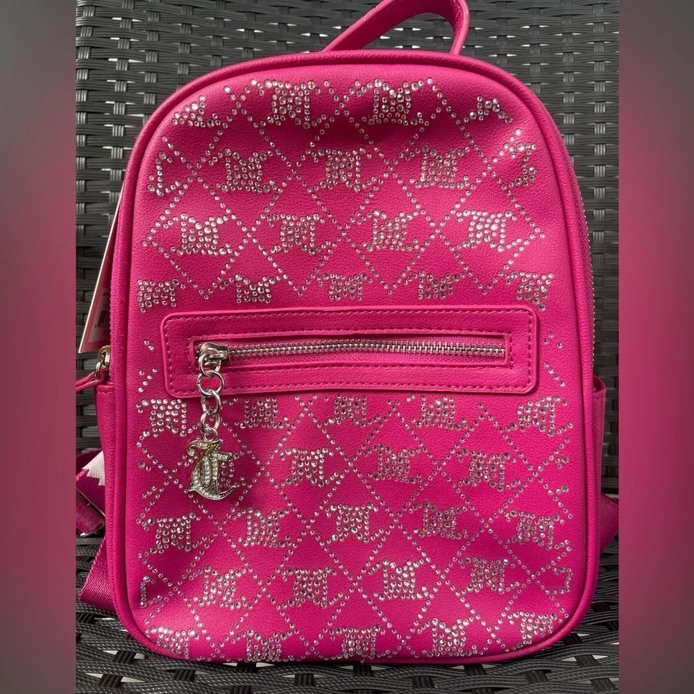 Juicy Couture Backpack,Juicy Couture Pink Backpack with Silver Accents